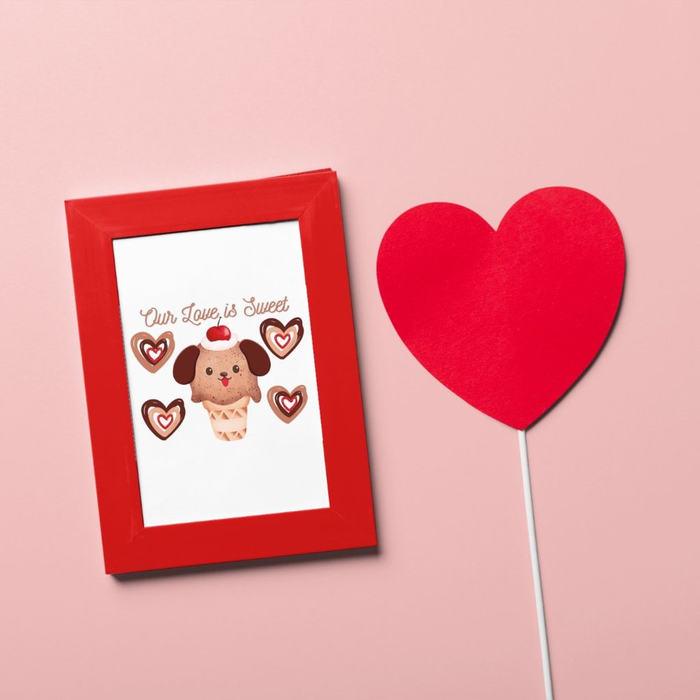 Sweet Valentine's Day Wall Art Gift, Our Love is Sweet, 8x10 Unframed